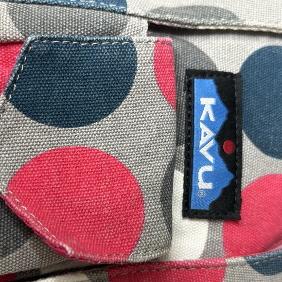 KAVU Got Dots Rope Sling Crossbody Shoulder Bag Backpack Pink Blue Polka Dots - Picture 3 of 5